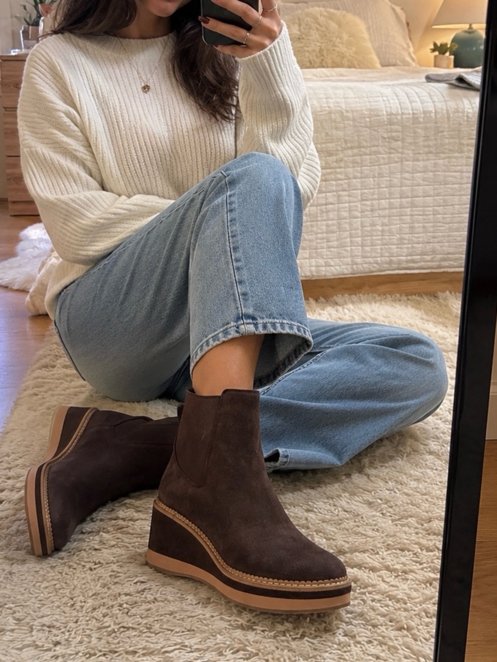 Kate Spade Addison Suede Wedge Chelsea Booties Brown Size 8.5
